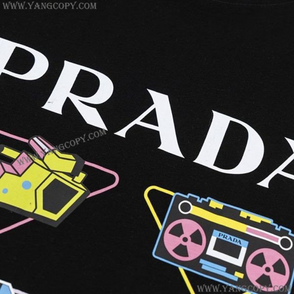 プラダ スーパーコピー プリンテッドコットンTシャツ puf48166