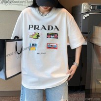プラダ スーパーコピー プリンテッドコットンTシャツ puf48166
