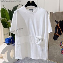 プラダ コピー コットン クルーネック Tシャツ 半袖 puq29578