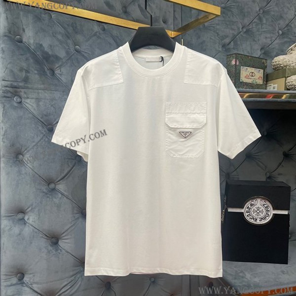 プラダ スーパーコピー ロゴTシャツ ポケット付半袖 puw06805