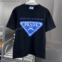 プラダ 偽物 シンプル 刺繍ロゴ コットン Ｔシャツ 2色 pue33533