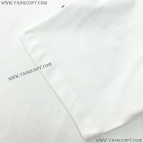 プラダ コピー コントラストトライアングル ロゴ コットンTシャツ ホワイト pux55313