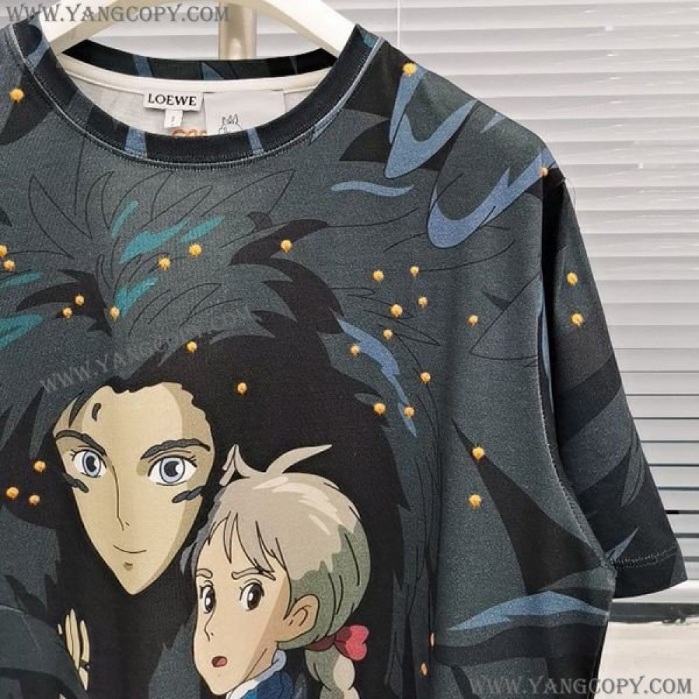 ロエベ 偽物  Tシャツ ハウルの動く城 ヒン Tシャツ lou04968