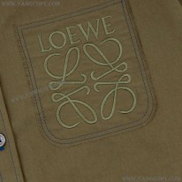 ロエベ コピー  Anagram ロゴ デニム シャツ 長袖 オーバーシャツ lon92390