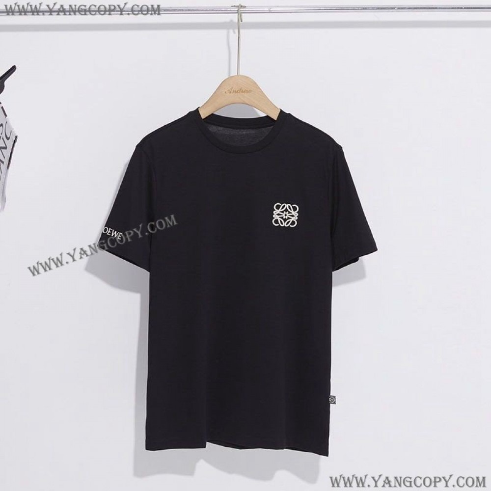 ロエベ コピー  アナグラム ロゴ コットン 半袖Tシャツ lor06706