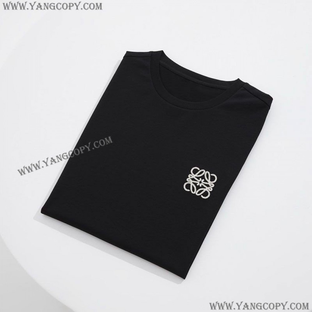 ロエベ コピー  アナグラム ロゴ コットン 半袖Tシャツ lor06706