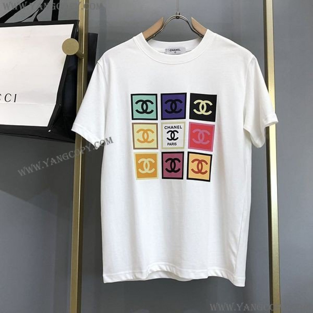 シャネル コピー マルチカラーココマークTシャツ ショートリーブトップス shj55368