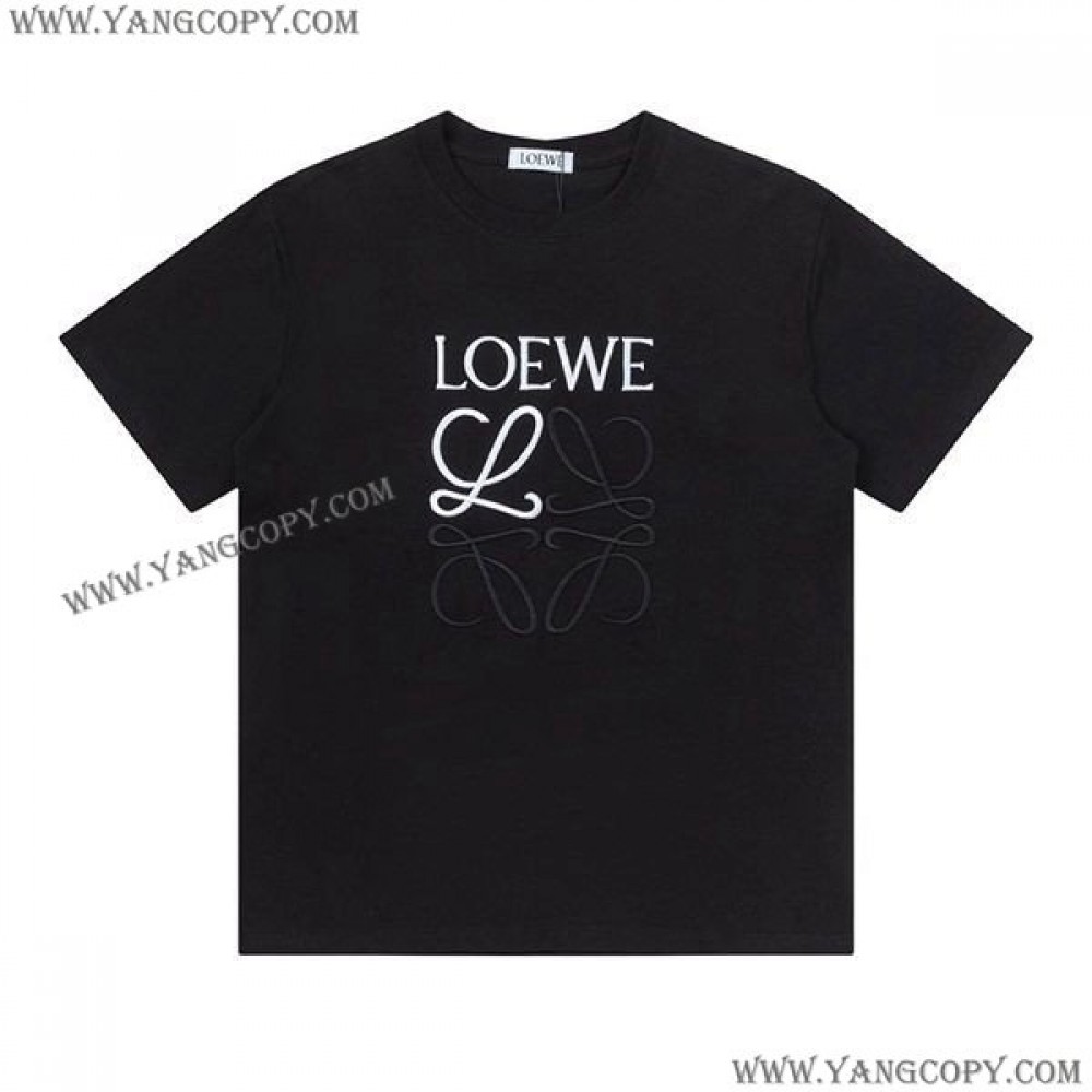 ロエベ スーパーコピー  アナグラム クラフト Tシャツ コットン loz45240