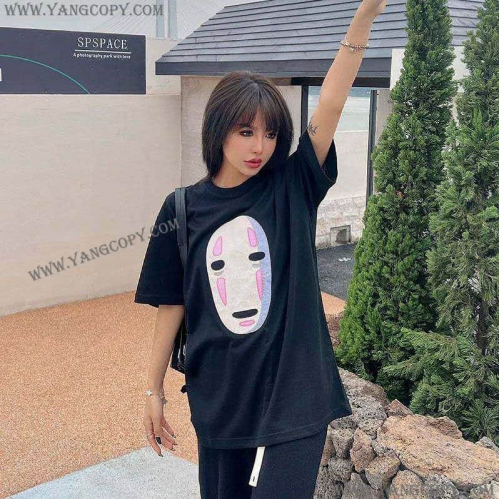 ロエベ スーパーコピー  ×スタジオジブリ カオナシ クルーネック Tシャツ lox58214