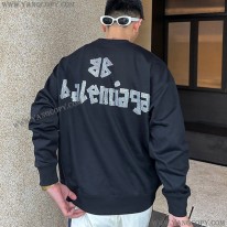 バレンシアガ 偽物 ロゴ オーバーサイズ クルーネック スウェット bah36419