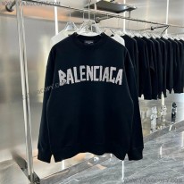 バレンシアガ 偽物 ロゴ オーバーサイズ クルーネック スウェット bah36419