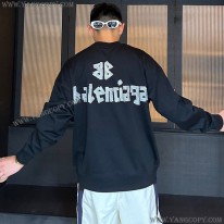 バレンシアガ 偽物 ロゴ オーバーサイズ クルーネック スウェット bah36419