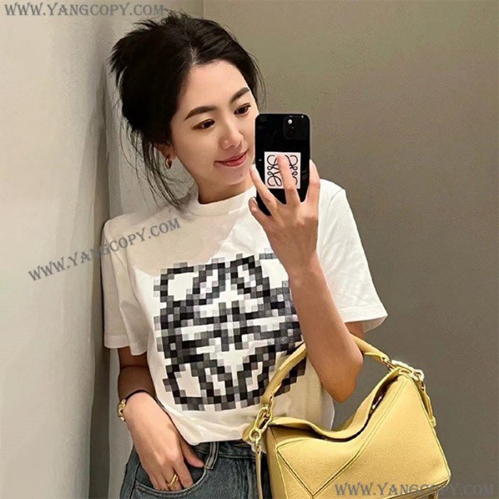 ロエベ コピー  アナグラム ピクセレイテッド Tシャツ S540Y22X35