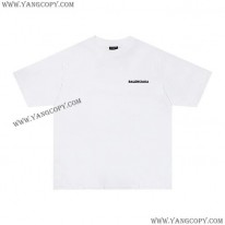 バレンシアガ 偽物 Tシャツ 激安コットン ホワイト 男女兼用 bau09824