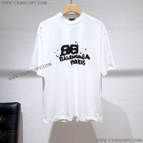 バレンシアガ コピー HAND DRAWN BB ICON Tシャツ 2色 bab68188