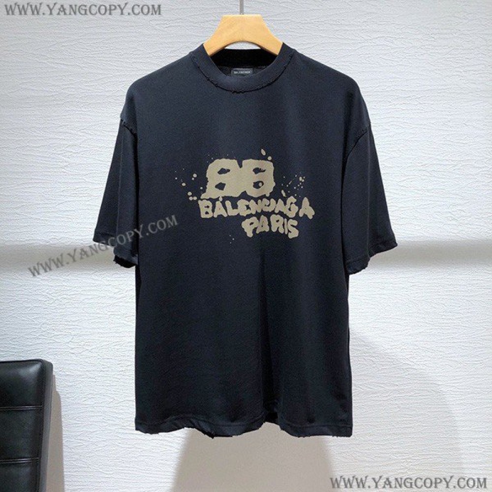 バレンシアガ コピー HAND DRAWN BB ICON Tシャツ 2色 bab68188
