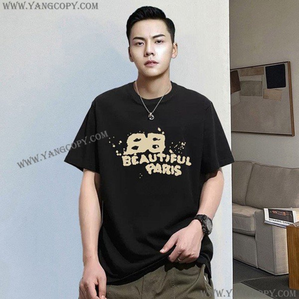 バレンシアガ コピー HAND DRAWN BB ICON Tシャツ 2色 bab68188