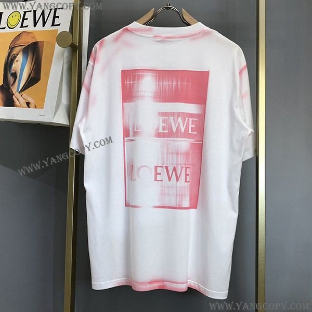 ロエベ コピー  コットン アナグラム フォト Tシャツ 4色 loj82937