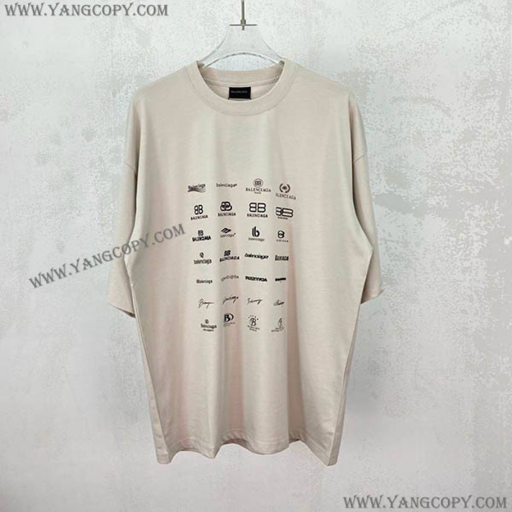 バレンシアガ スーパーコピー ARCHIVES LOGOS Tシャツ オーバーサイズ 2色 712398TNVQ79784