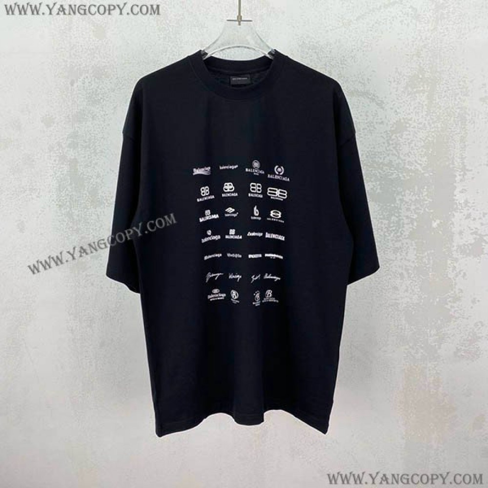 バレンシアガ スーパーコピー ARCHIVES LOGOS Tシャツ オーバーサイズ 2色 712398TNVQ79784