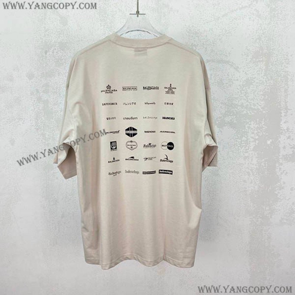 バレンシアガ スーパーコピー ARCHIVES LOGOS Tシャツ オーバーサイズ 2色 712398TNVQ79784