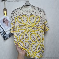 ロエベ 偽物  アナグラムバイカラーコットンTシャツ log33124