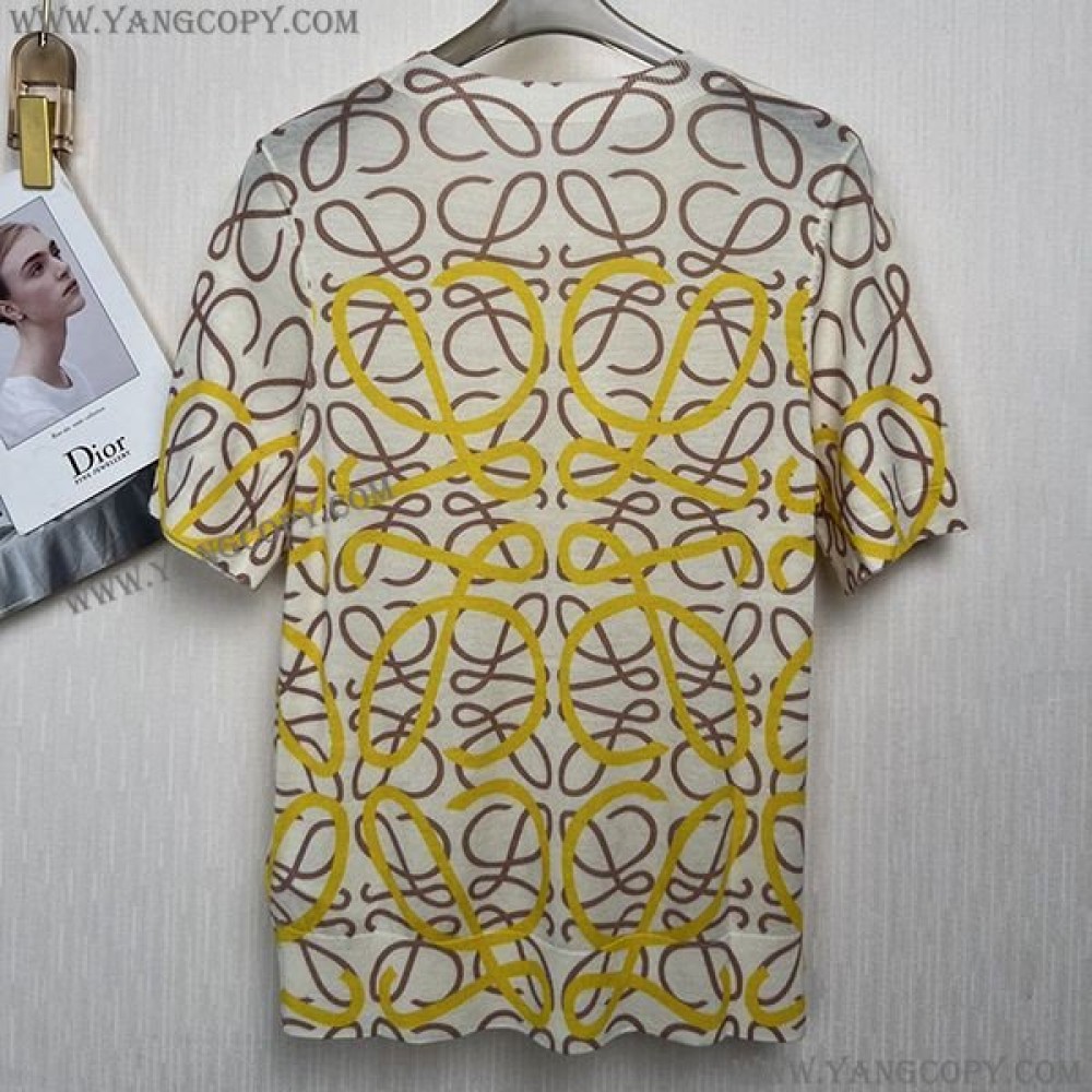 ロエベ 偽物  アナグラムバイカラーコットンTシャツ log33124