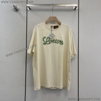 ロエベ コピー  サボテンロゴがカワイイシンプル半袖Tシャツ lop93191