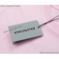 バレンシアガ 偽物 CREWロゴ Tシャツ ピンク bad01870