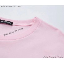 バレンシアガ 偽物 CREWロゴ Tシャツ ピンク bad01870