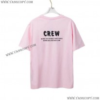 バレンシアガ 偽物 CREWロゴ Tシャツ ピンク bad01870