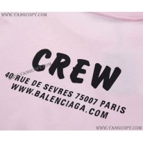 バレンシアガ 偽物 CREWロゴ Tシャツ ピンク bad01870