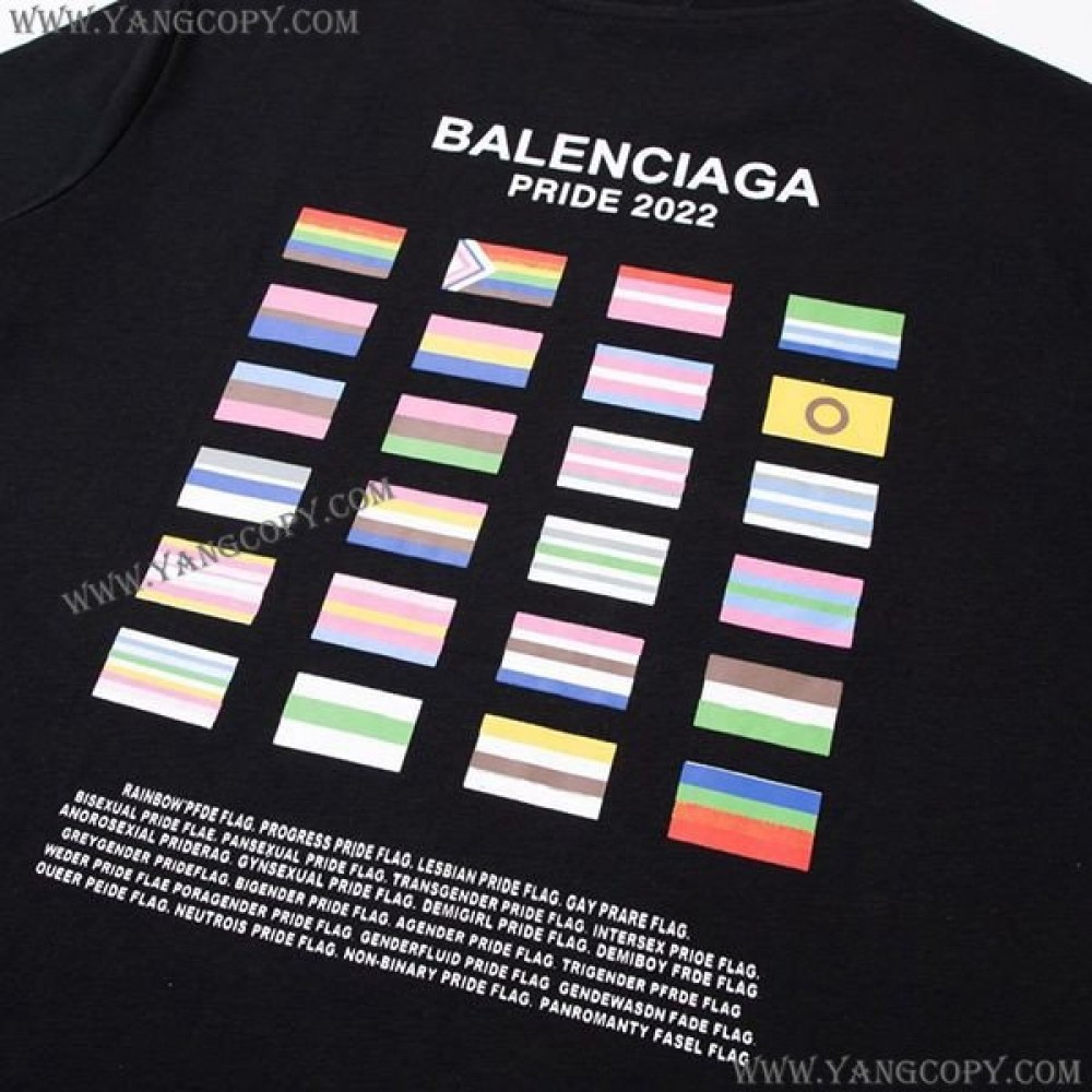 バレンシアガ スーパーコピー PRIDE 22 オーバーサイズ ロゴTシャツ 2色 bay78928