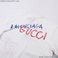 グッチ バレンシアガ スーパーコピー コラボ ロゴ ホワイトTシャツ gut01192