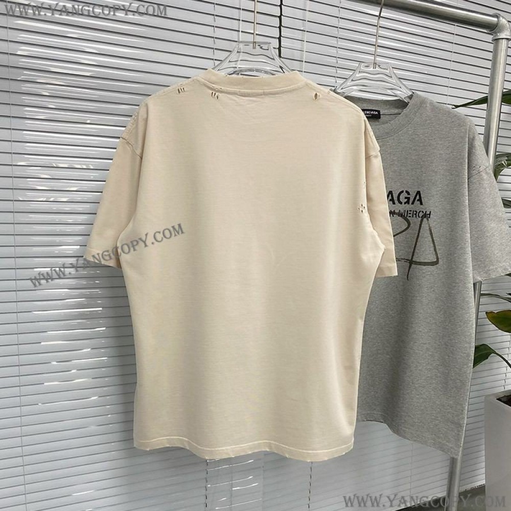 バレンシアガ コピー ロゴ入りコットン Tシャツ bag80455