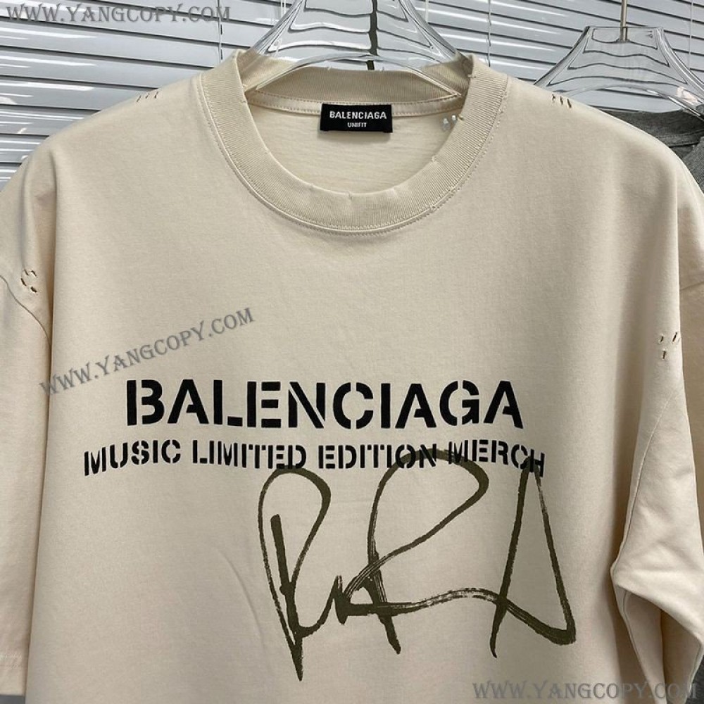 バレンシアガ コピー ロゴ入りコットン Tシャツ bag80455