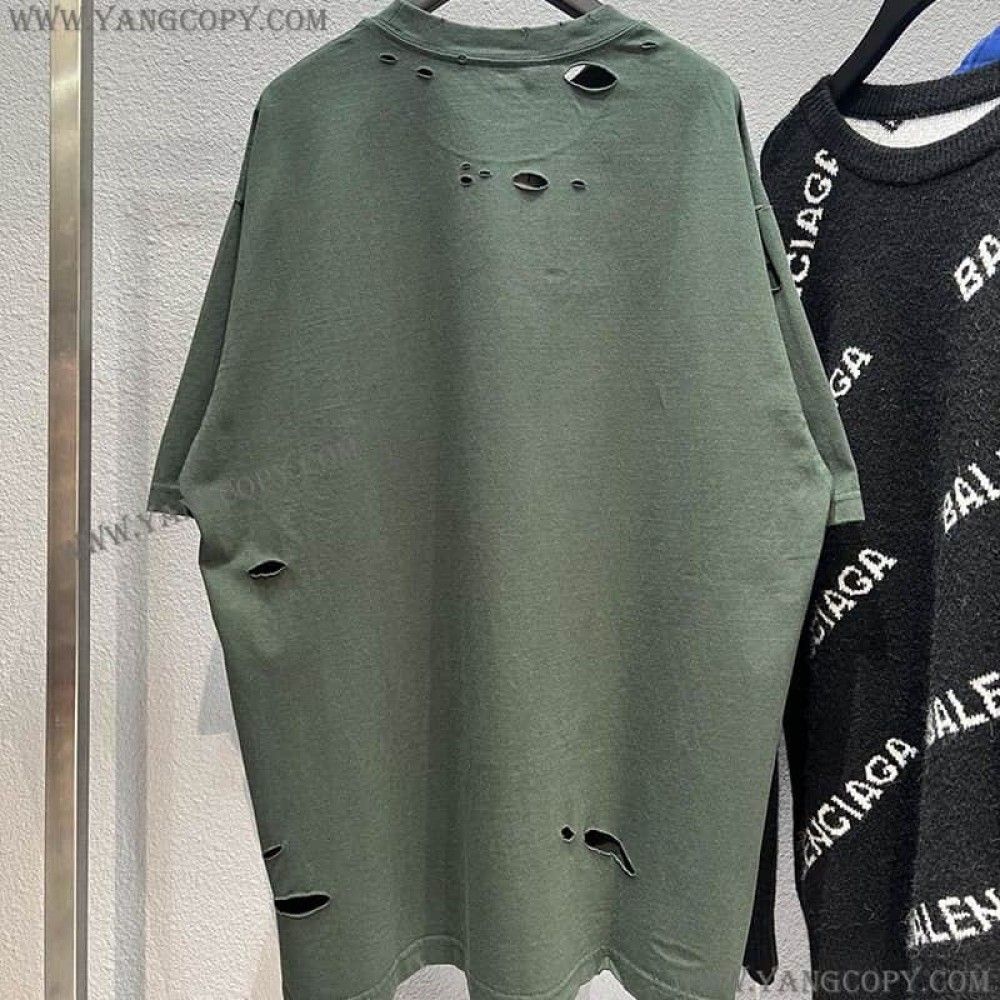 バレンシアガ コピー ロゴ入りコットンTシャツ bar32377