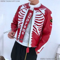 シュプリーム 偽物 革のジャケット Vanson Leather Bones Jacket She85383