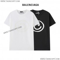 バレンシアガ 偽物 スマイリープリント Tシャツ 2色 bar71195