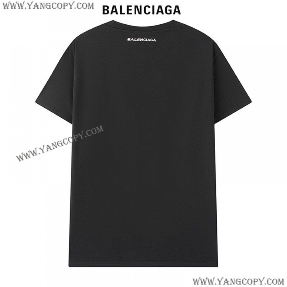 バレンシアガ 偽物 スマイリープリント Tシャツ 2色 bar71195