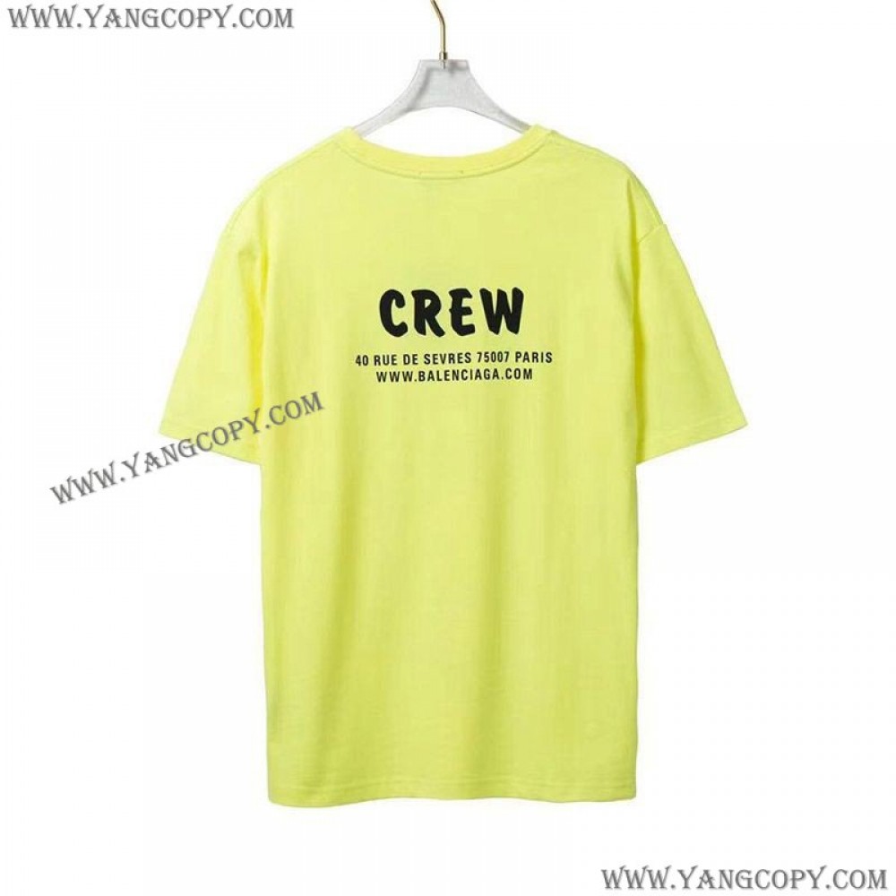バレンシアガ スーパーコピー CREWロゴ Tシャツ イエロー bah06821