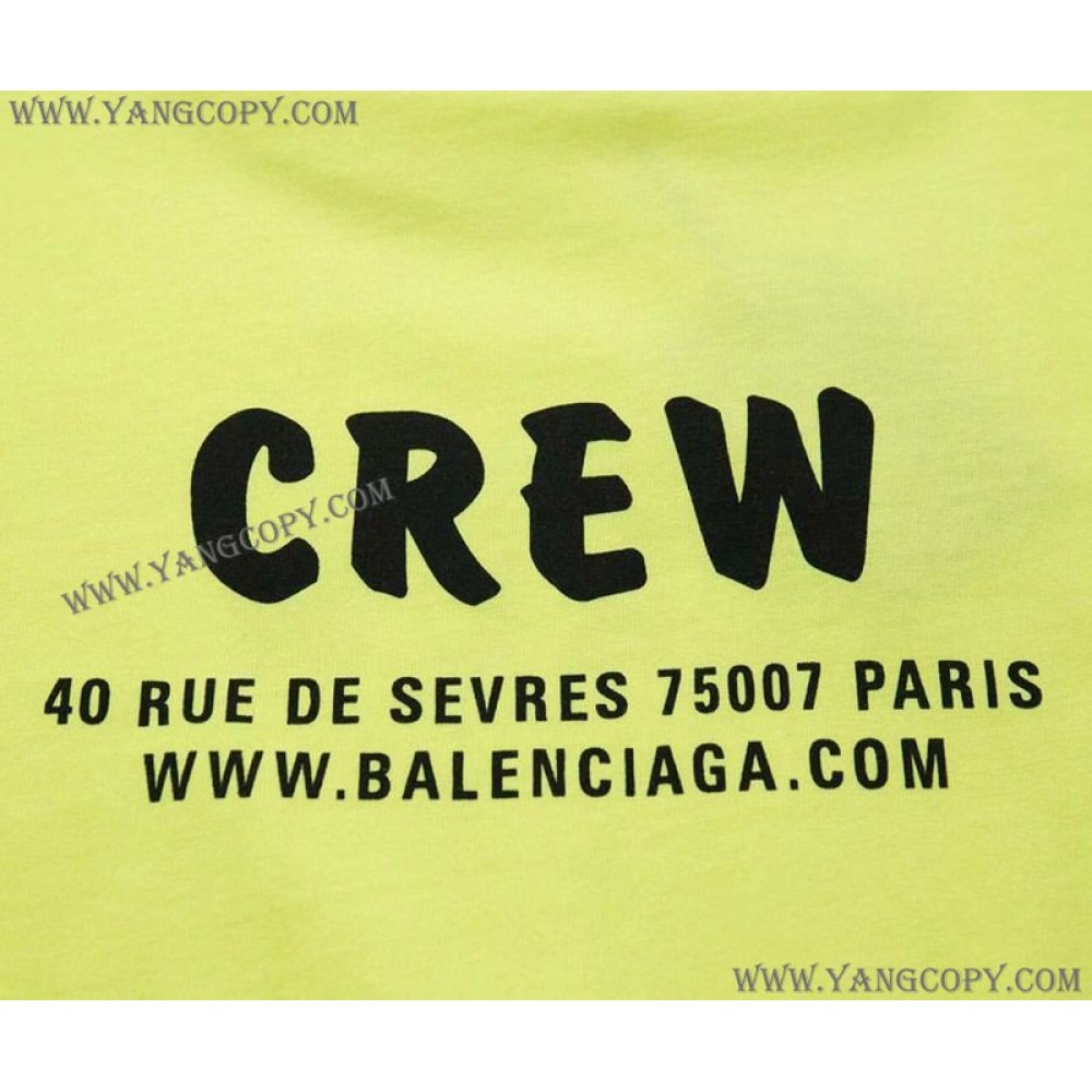 バレンシアガ スーパーコピー CREWロゴ Tシャツ イエロー bah06821