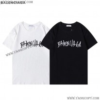 バレンシアガ コピー クルーネックロゴ Tシャツ 2色 bae25524