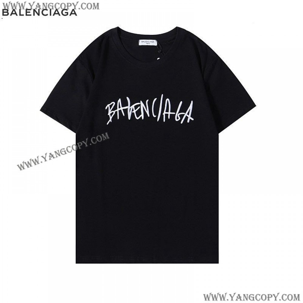 バレンシアガ コピー クルーネックロゴ Tシャツ 2色 bae25524