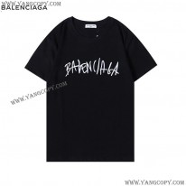 バレンシアガ コピー クルーネックロゴ Tシャツ 2色 bae25524