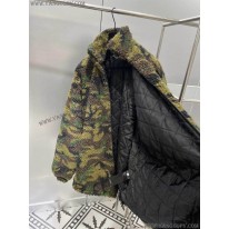 バレンシアガ スーパーコピー ウール ジップアップジャケット 迷彩柄 baz91297