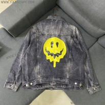 バレンシアガ 偽物 Drip Peace Large Fit ジャケット ストーンウォッシュ ブラックデニム bau61029