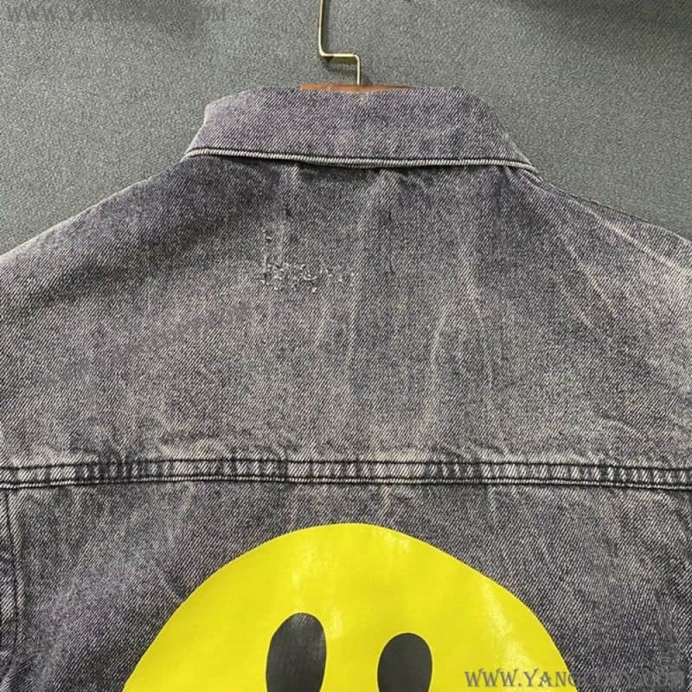 バレンシアガ 偽物 Drip Peace Large Fit ジャケット ストーンウォッシュ ブラックデニム bau61029