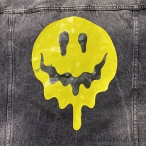 バレンシアガ 偽物 Drip Peace Large Fit ジャケット ストーンウォッシュ ブラックデニム bau61029