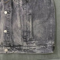 バレンシアガ 偽物 Drip Peace Large Fit ジャケット ストーンウォッシュ ブラックデニム bau61029